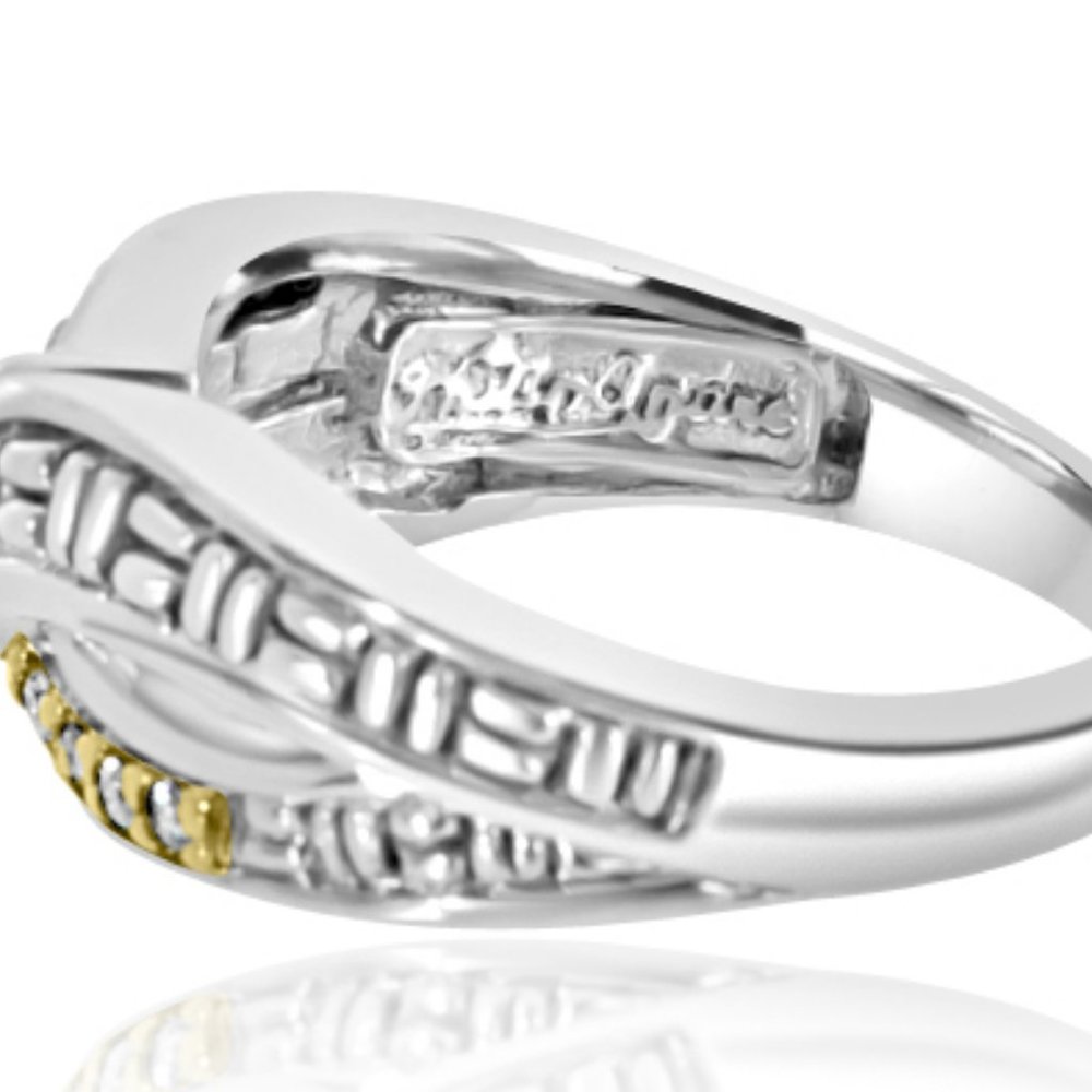Philip Andre 18K Gold & Sterling  Diamond Ring - Picture 7 of 7